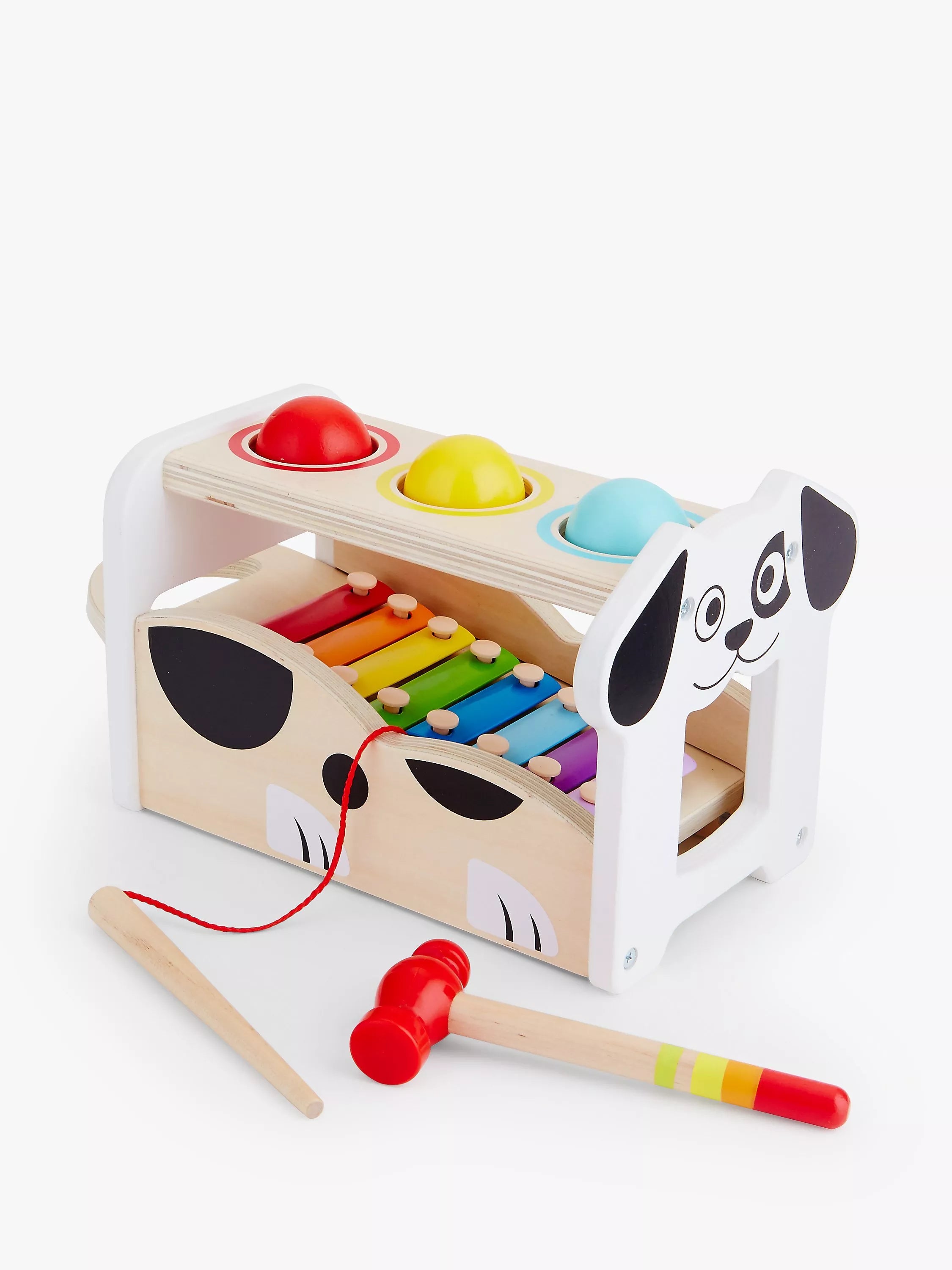 John Lewis wooden activity bench with xylophone and hammer, UK version