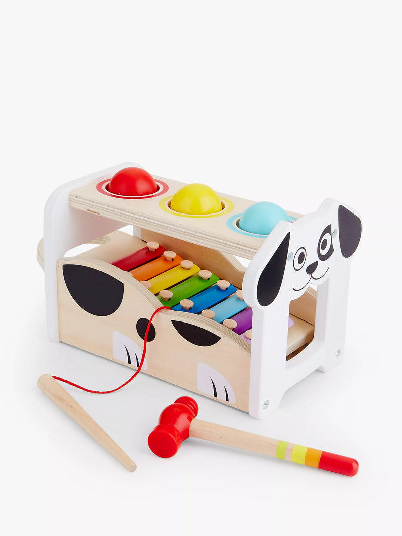 John Lewis wooden activity bench with xylophone and hammer, UK version