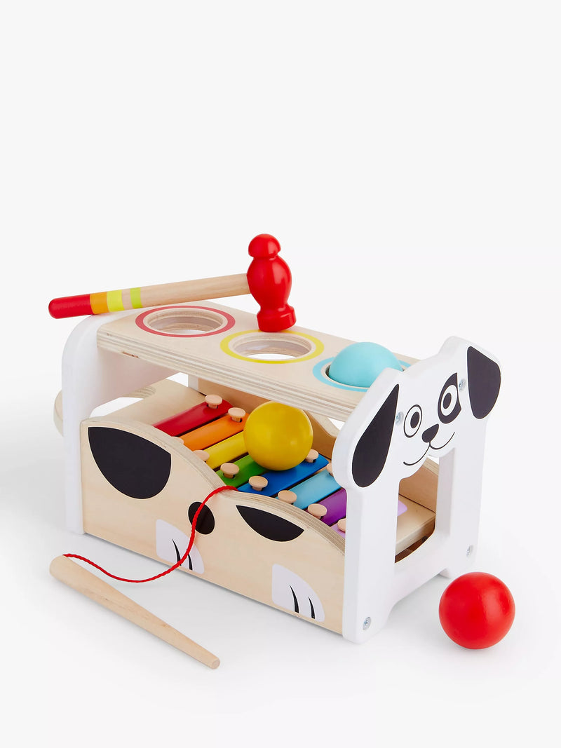 John Lewis wooden activity bench with xylophone and hammer, UK version