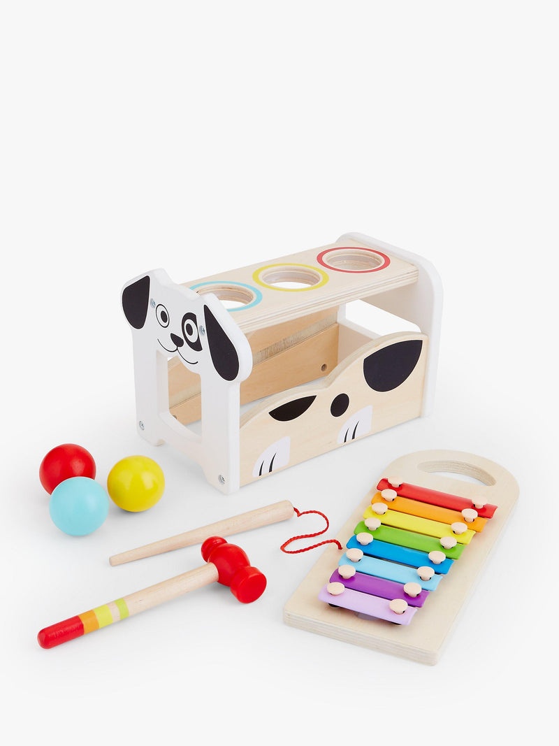 John Lewis wooden activity bench with xylophone and hammer, UK version