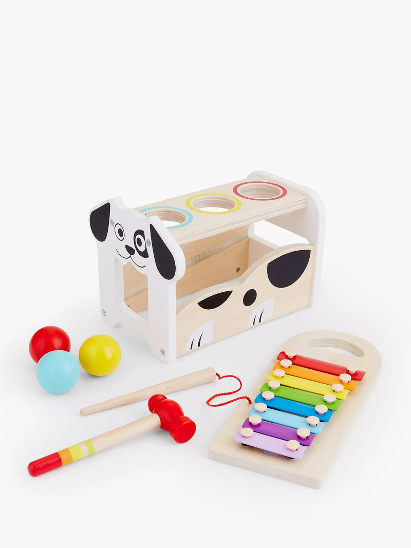 John Lewis wooden activity bench with xylophone and hammer, UK version