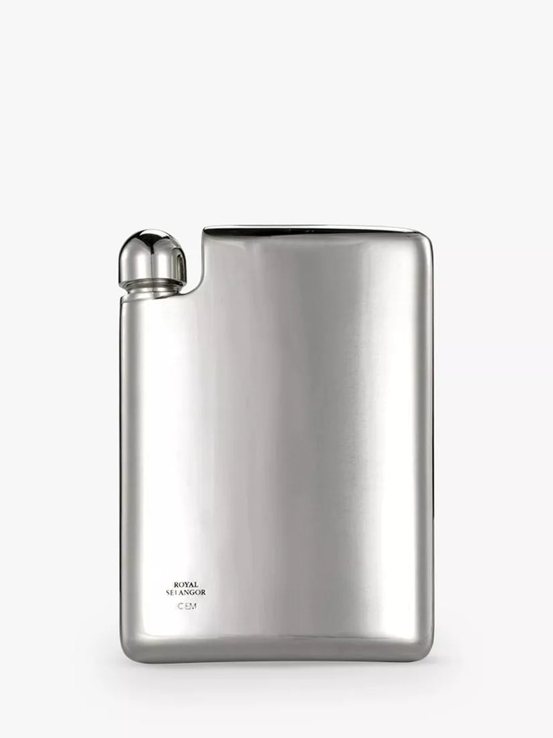 Royal Selangor Erik Magnussen pewter hip flask, UK version