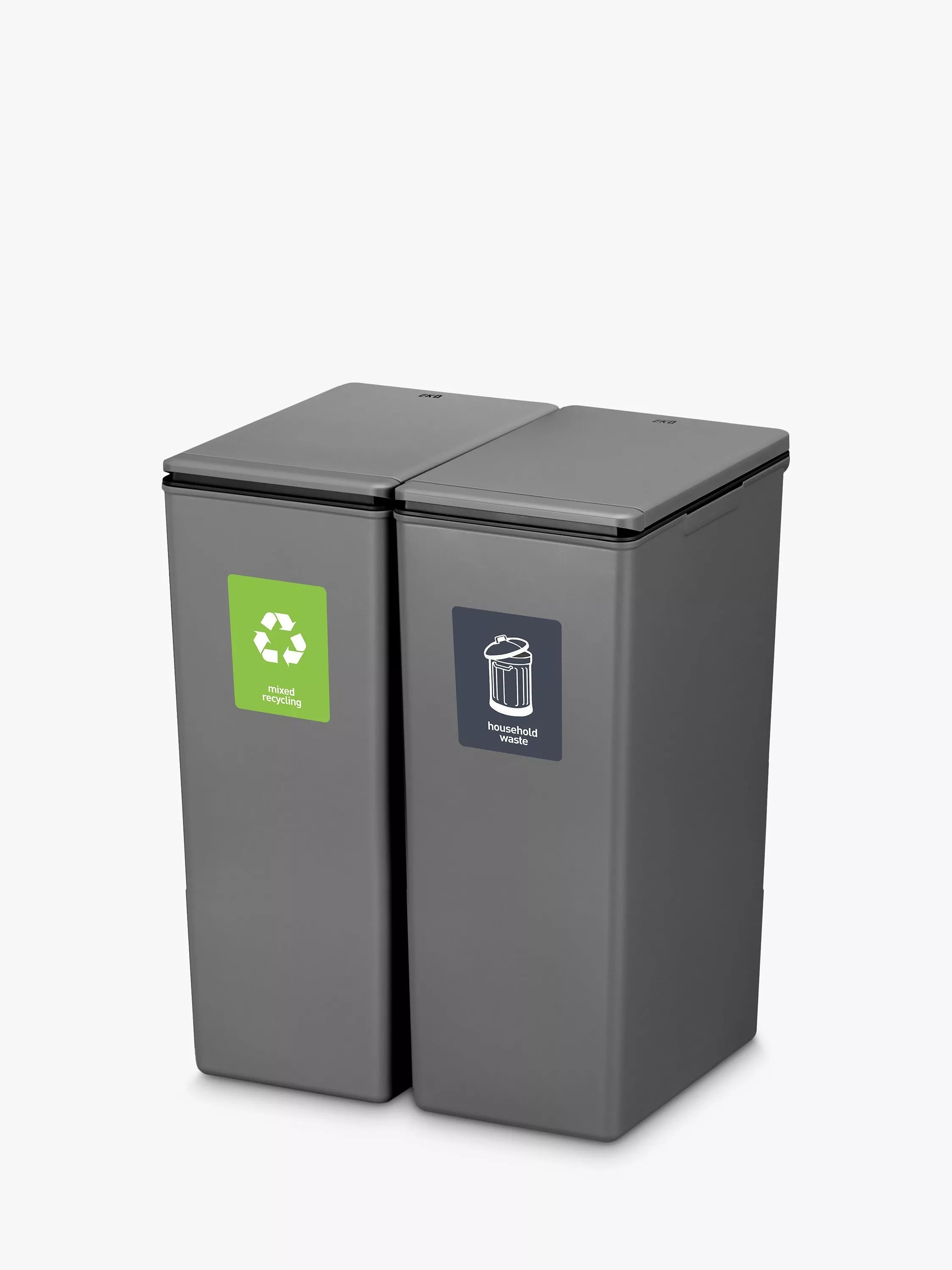EKO Morandi Rectangular Touch Bin, 40L, Grey