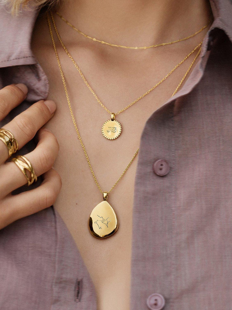 Monica Vinader short fine chain necklace gold plated sterling silver 43cm (British brand)