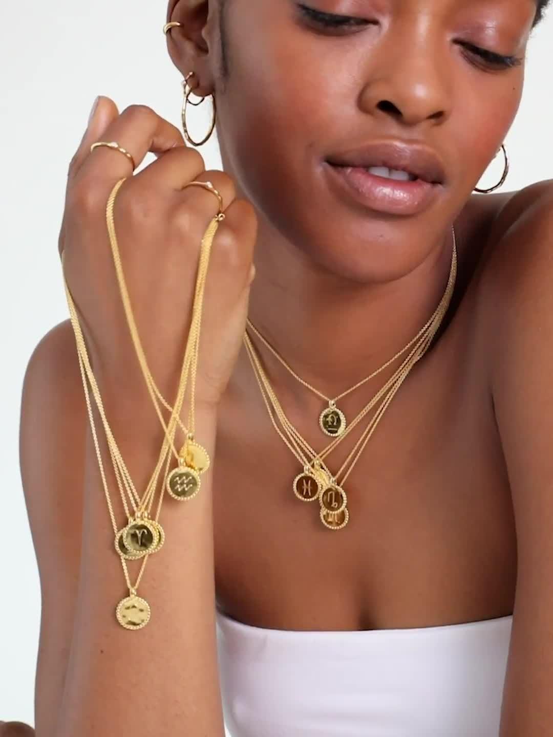 Monica Vinader short fine chain necklace gold plated sterling silver 43cm (British brand)