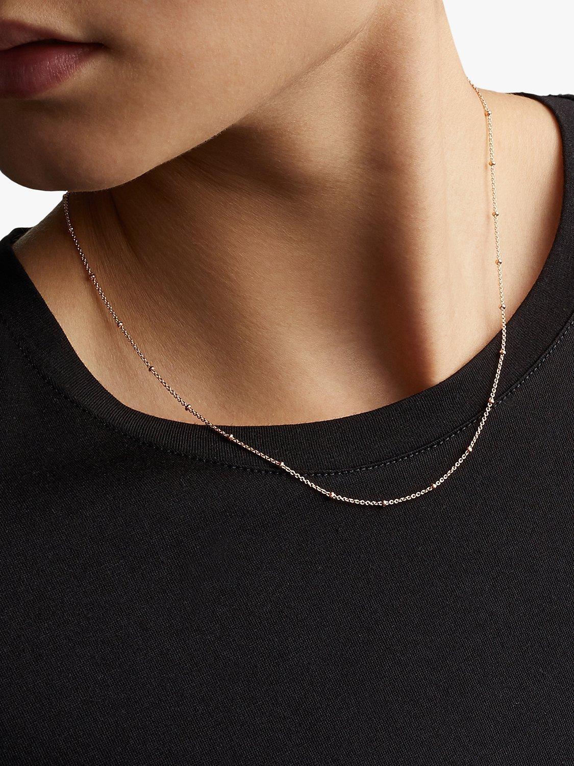 Monica Vinader fine beaded chain necklace rose gold 40-45cm - British product