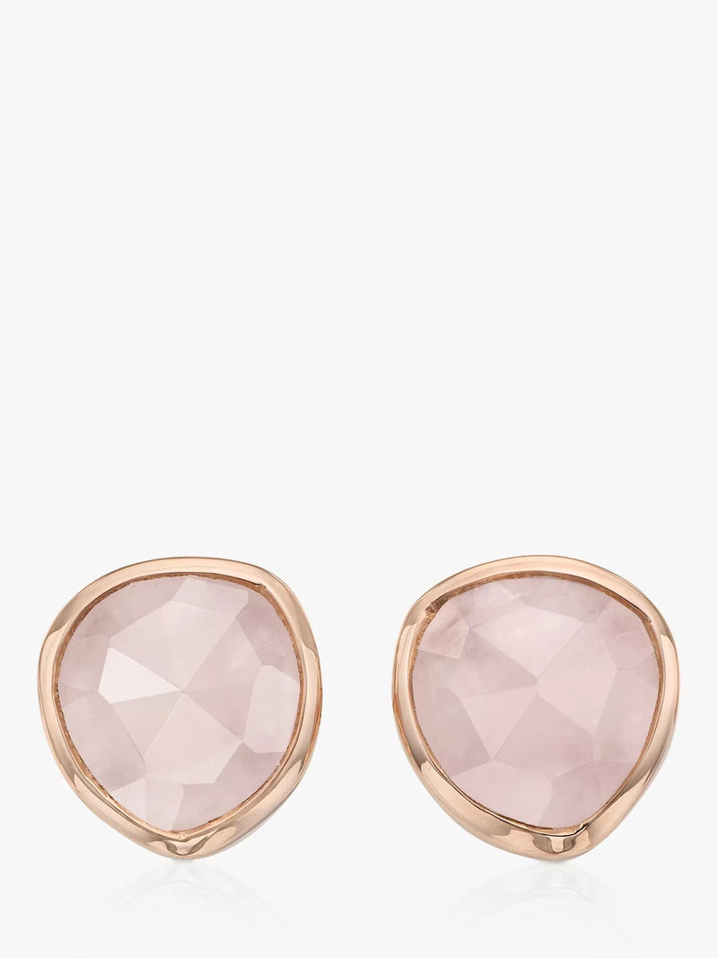 Monica Vinader MV Siren onyx stud earrings sterling silver gold (British brand)