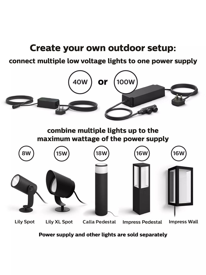 Philips Hue Lily XL smart outdoor spotlight extension 19cm - British brand