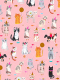 Paper Salad Party Cats Wrapping Paper 4m, imported from the UK