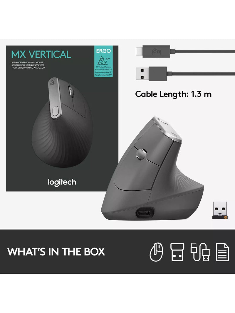 Logitech MX Vertical ergonomic mouse, imported from the UK