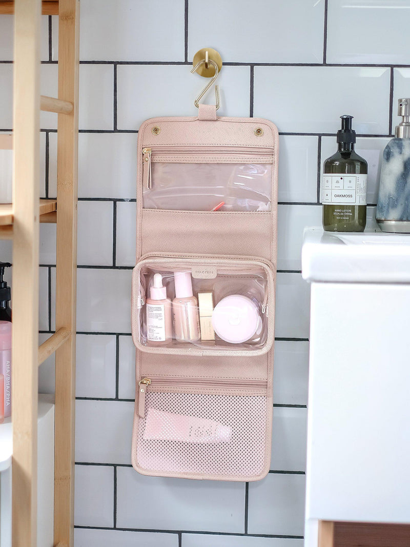 Stackers hanging travel wash bag clear compartment (British brand)