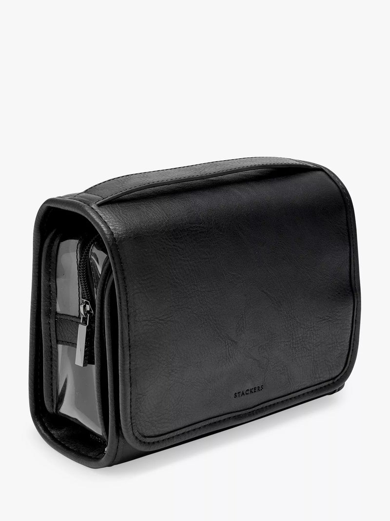 Stackers hanging travel wash bag clear compartment (British brand)