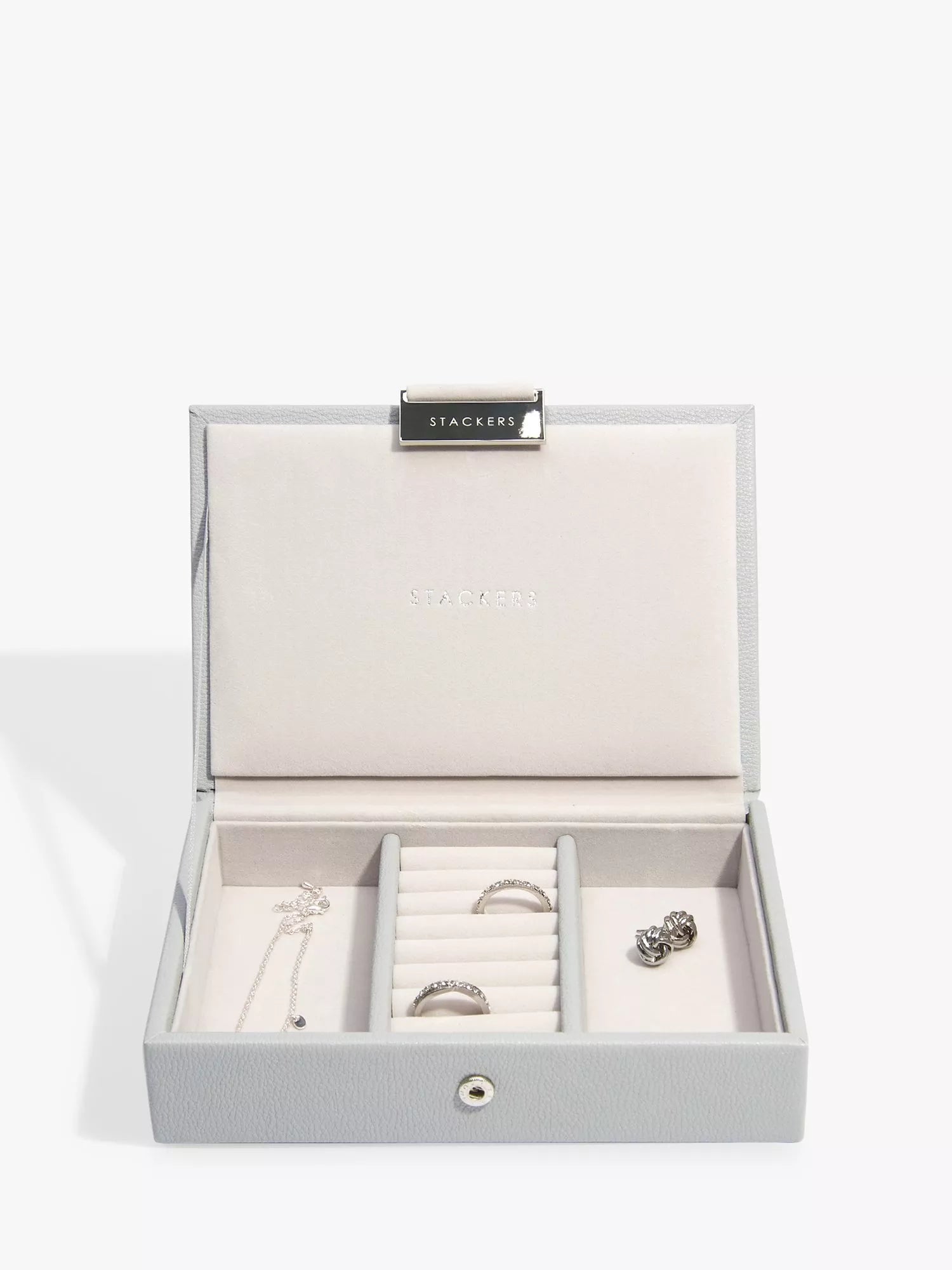 Stackers Mini Jewellery Box Lid - White/Rose Gold