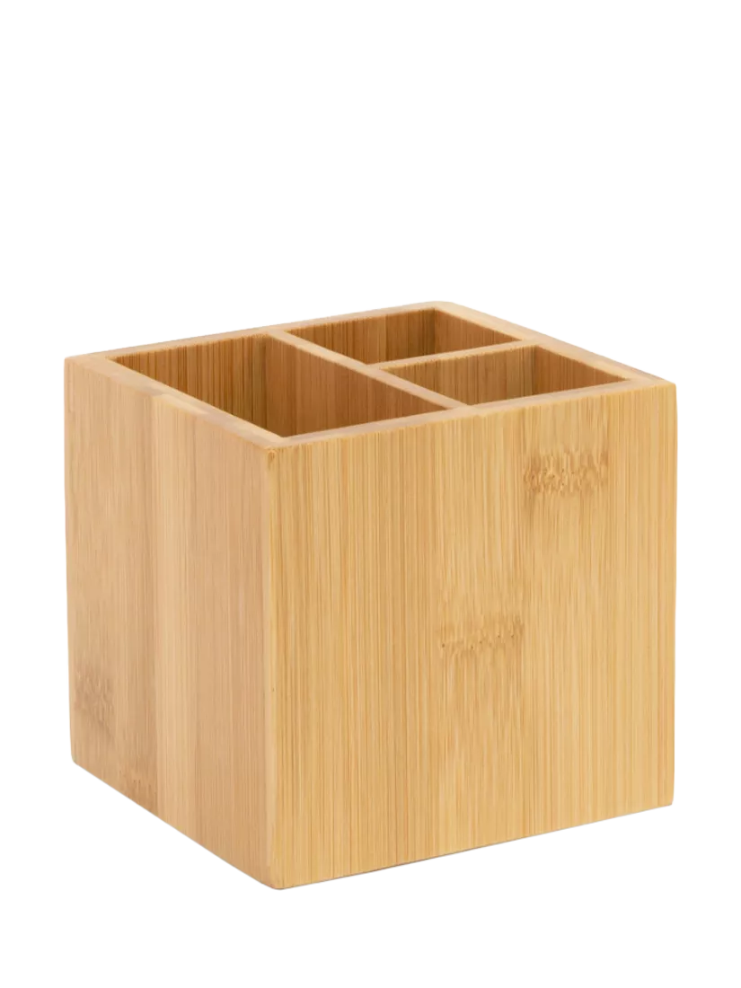 Osco Bamboo 3 Section Pen Pot Office Storage, UK version