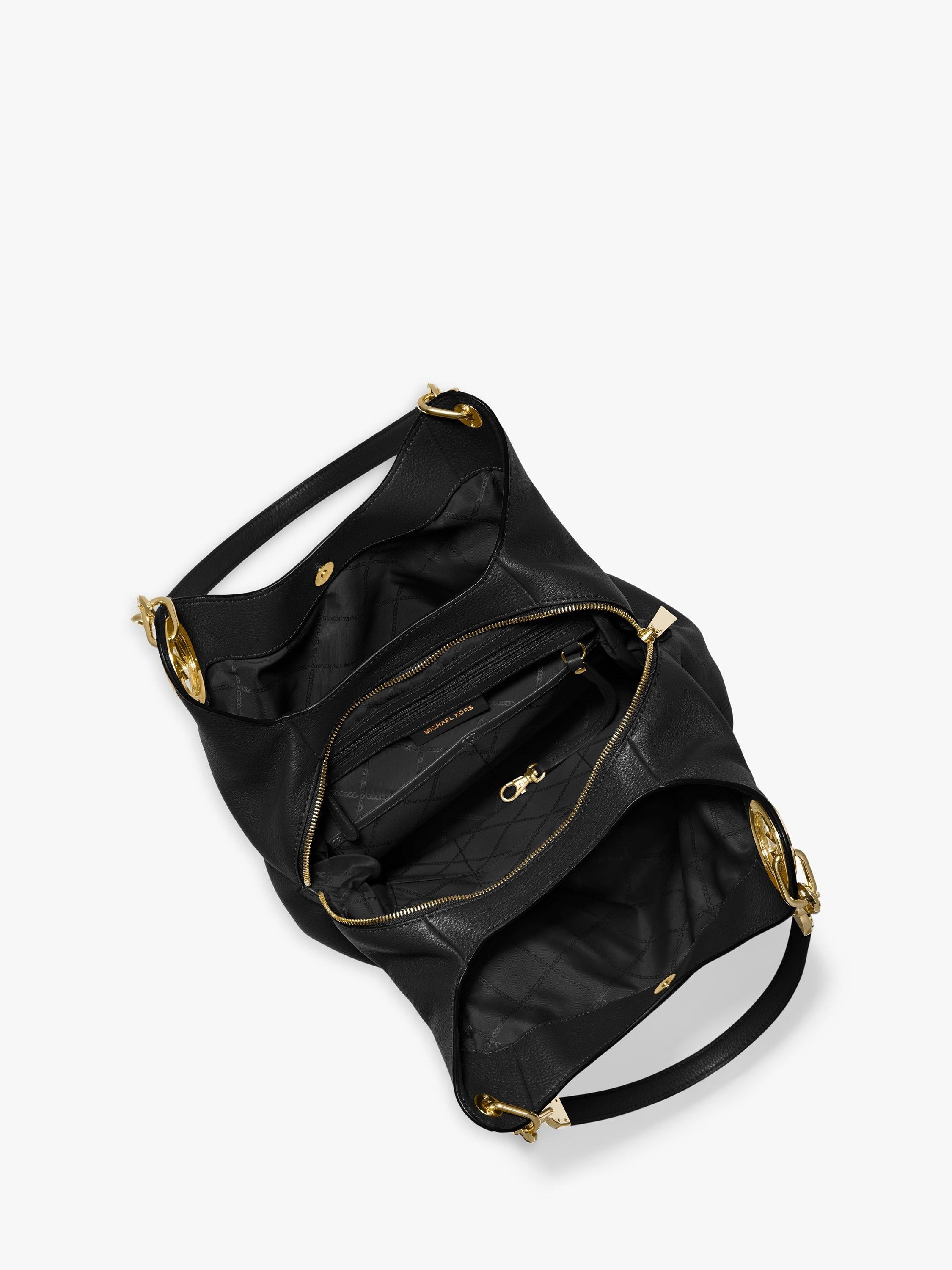 Michael Kors Lillie large leather shoulder bag black (British brand)