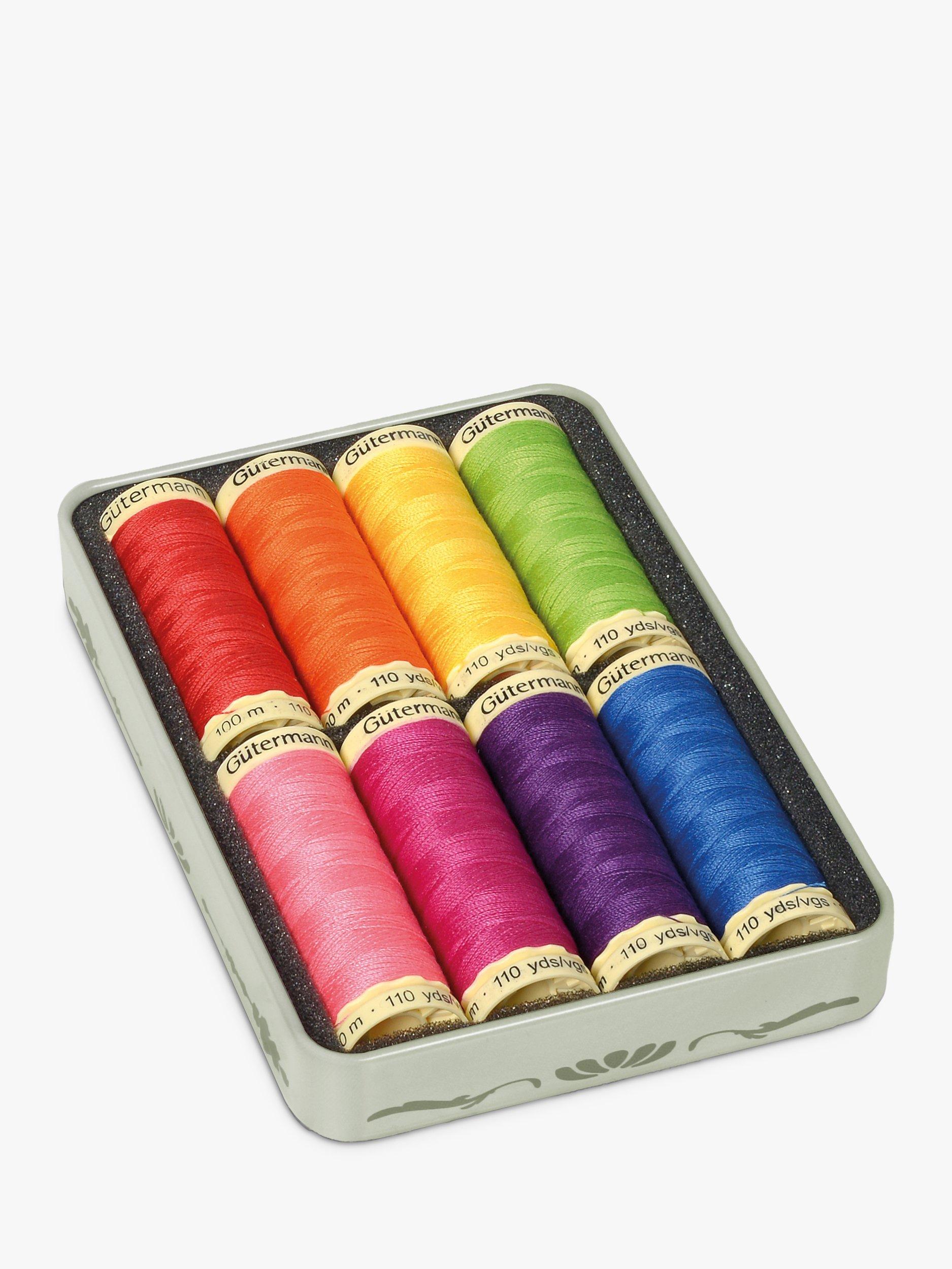 Gütermann creativ Nostalgic Sewing Tin Sew-All Thread Bright 100m Pack of 8, UK version