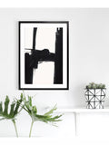 Brookpace Lascelles Nero 3 abstract framed print 76x56cm, UK version