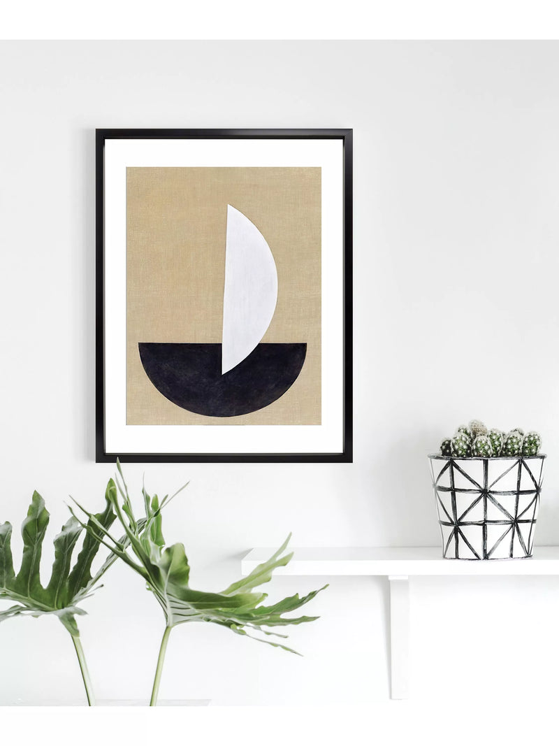 Brookpace Lascelles Geometry 3 brown framed print 76 x 56cm - British product