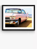 Brookpace Lascelles pink Cadillac framed print 66x86cm (British brand)