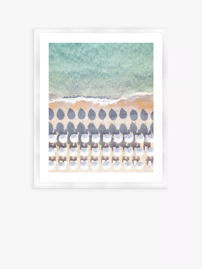 Gerahmter Druck und Passepartout mit Sardinien-Strandszene, Blau, 66 x 56cm