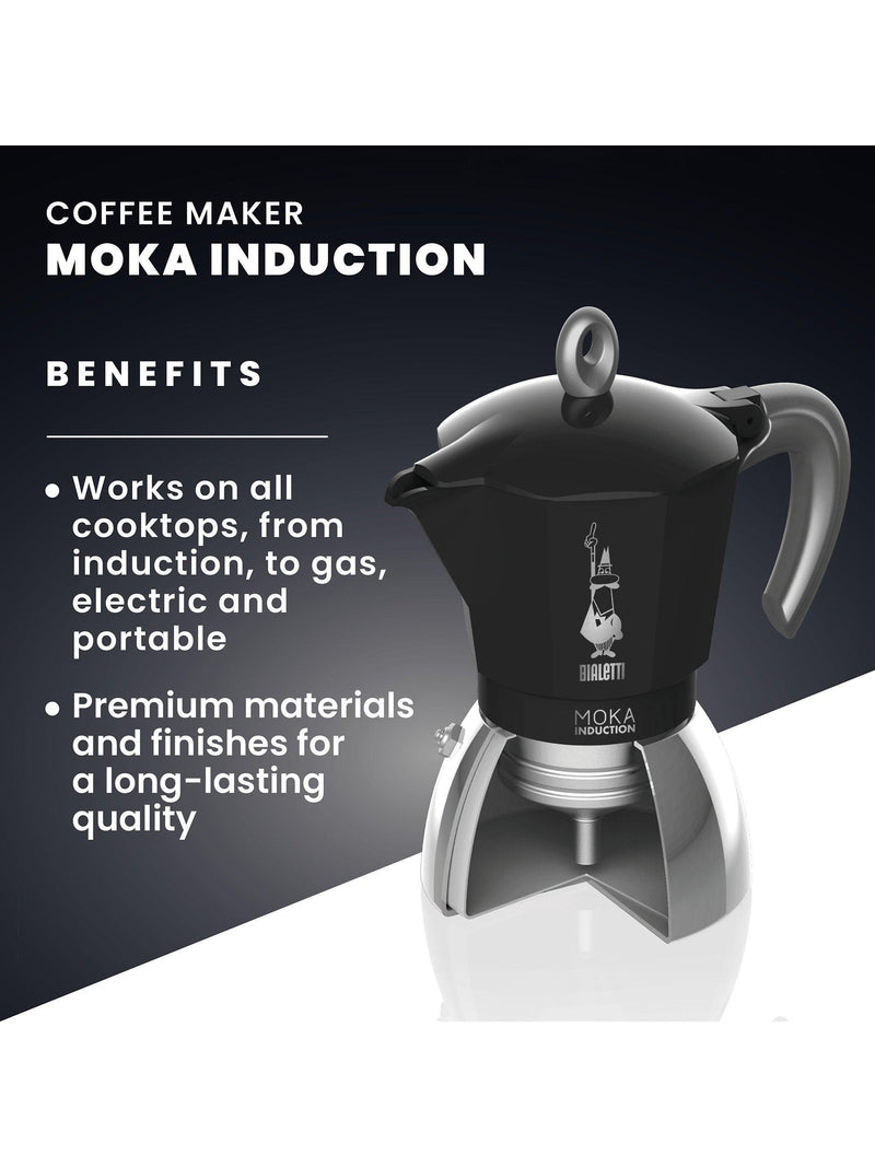 Bialetti Moka Induction Espresso Coffee Maker Black 180ml - British product