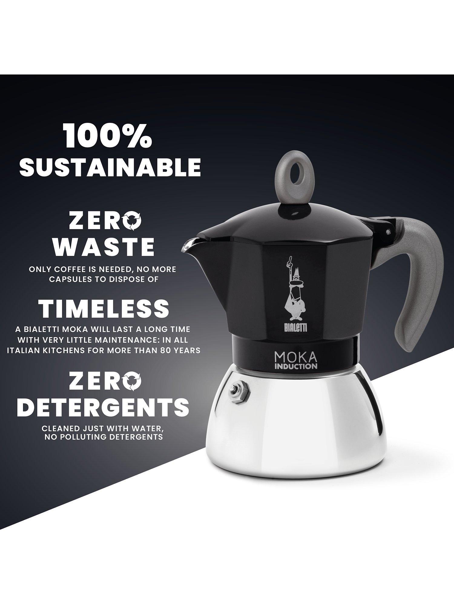 Bialetti Moka Induction Espresso Coffee Maker Black 180ml - British product