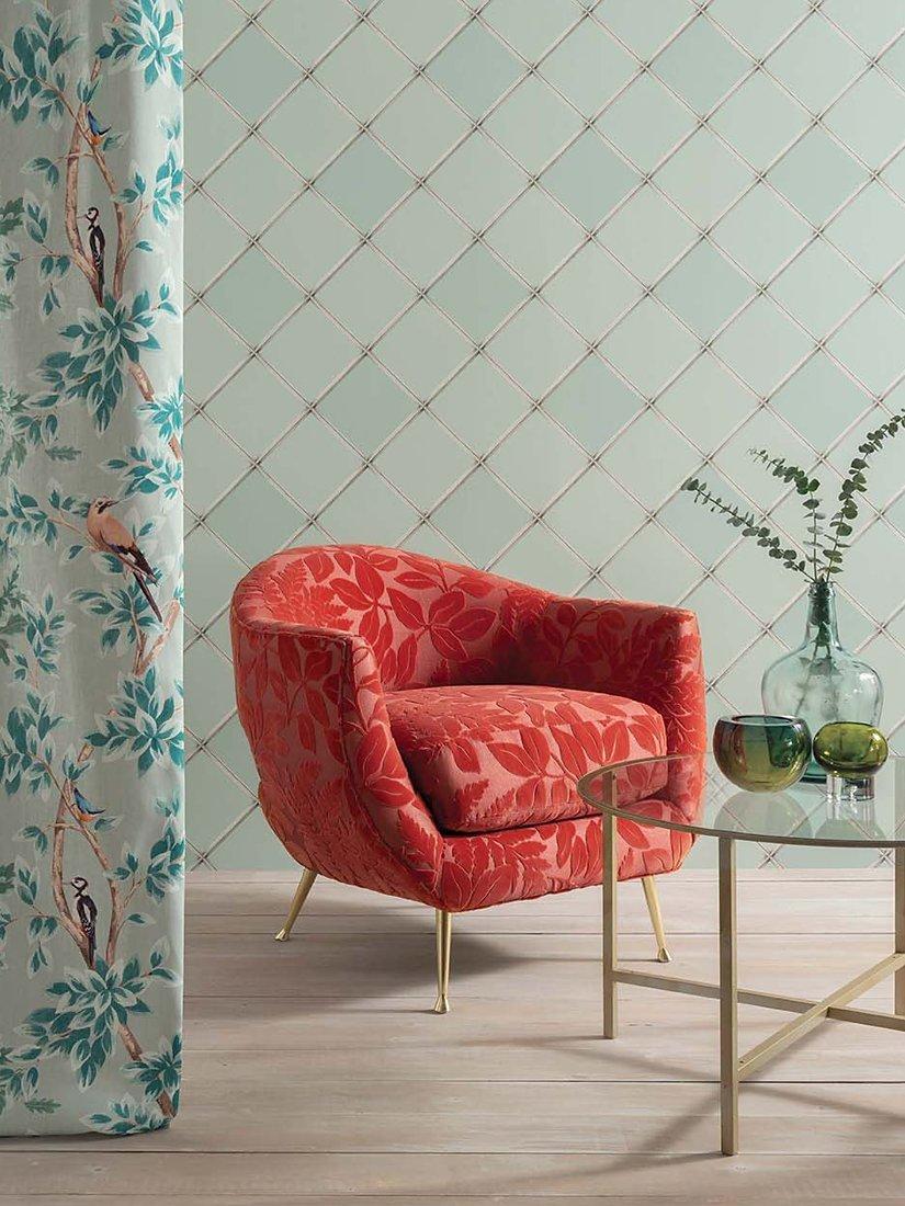 Osborne & Little Palm House Trellis wallpaper, imported from the UK