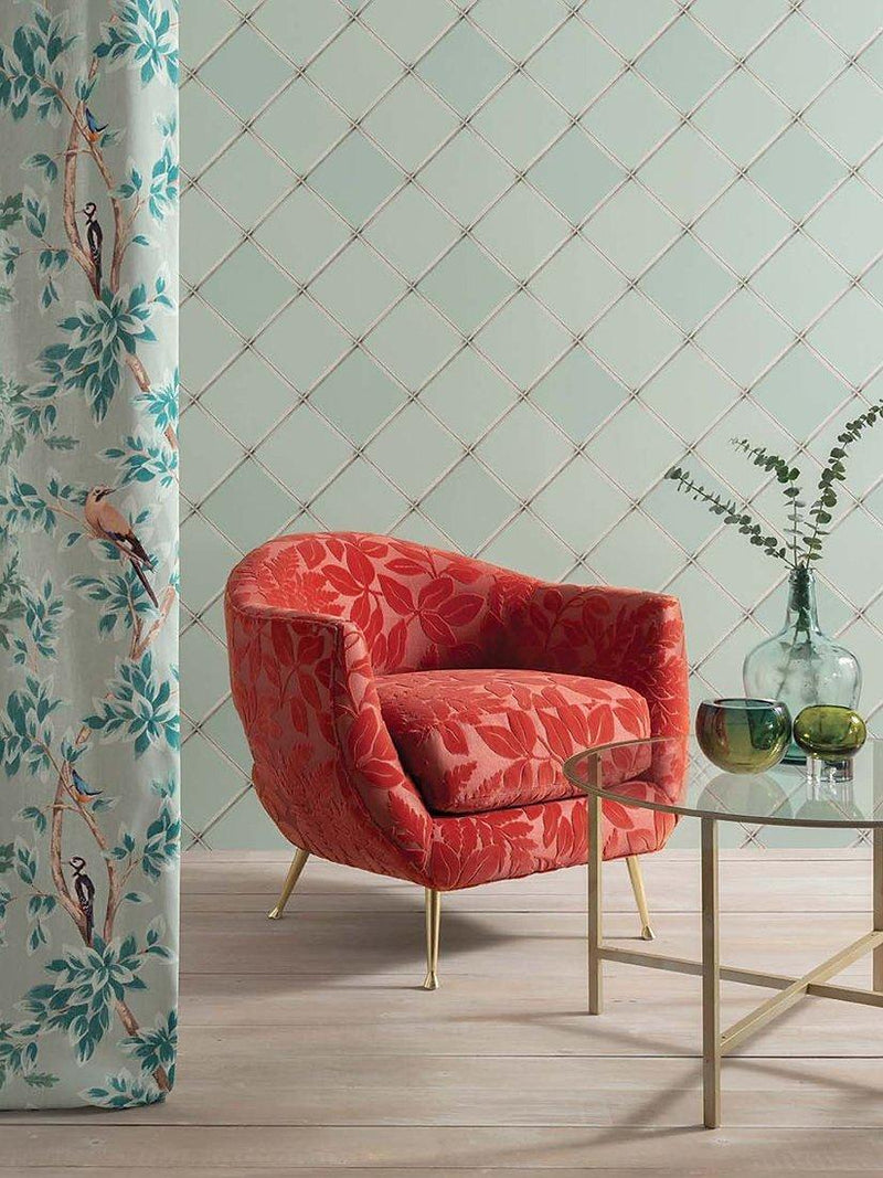 Osborne & Little Palm House Trellis wallpaper, imported from the UK