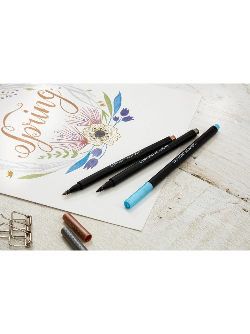 Derwent Academy Metallic Markers Pack of 8 - British product