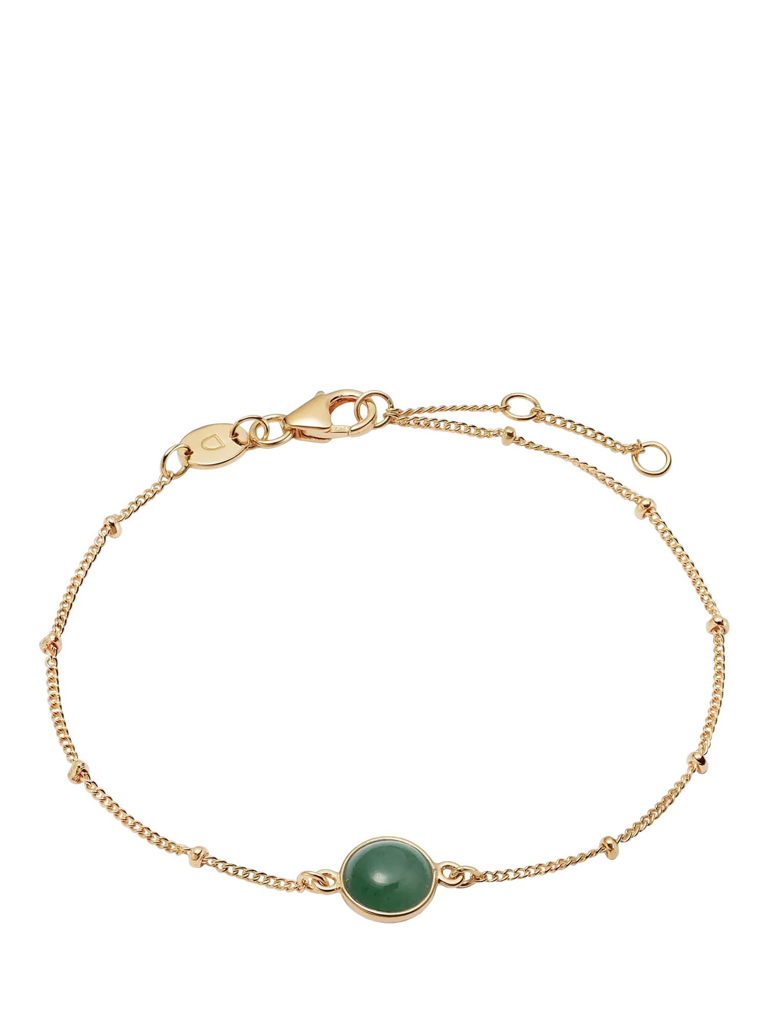 Daisy London Round Semi-Precious Healing Stone Bead Chain Bracelet, Gold