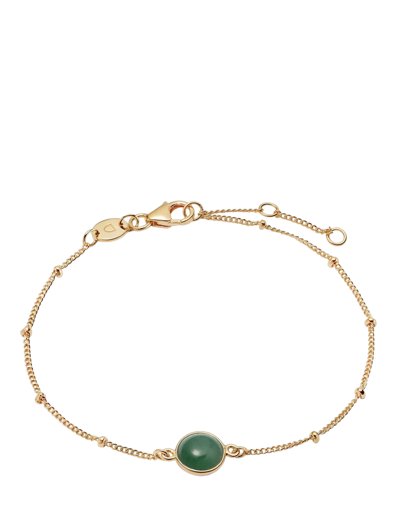 Daisy London Round Semi-Precious Healing Stone Bead Chain Bracelet, Gold
