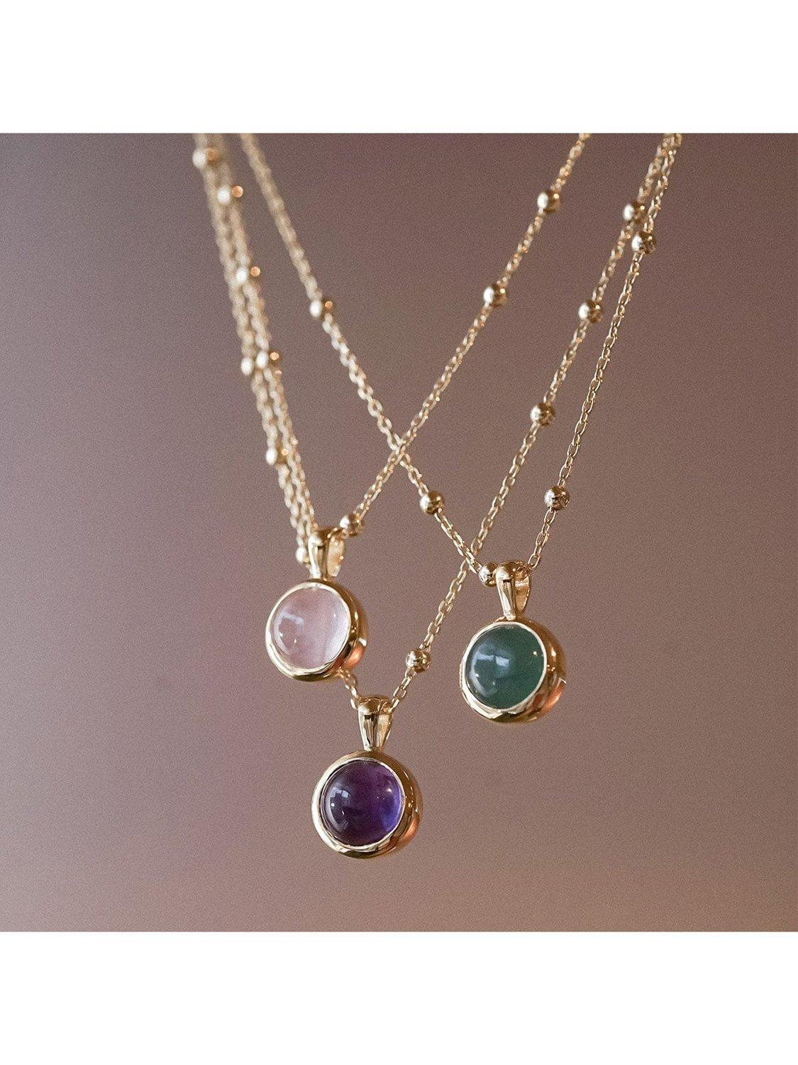 Daisy London pendant necklace aventurine stone 43cm - British product