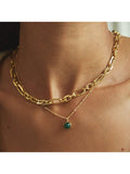 Daisy London pendant necklace aventurine stone 43cm - British product