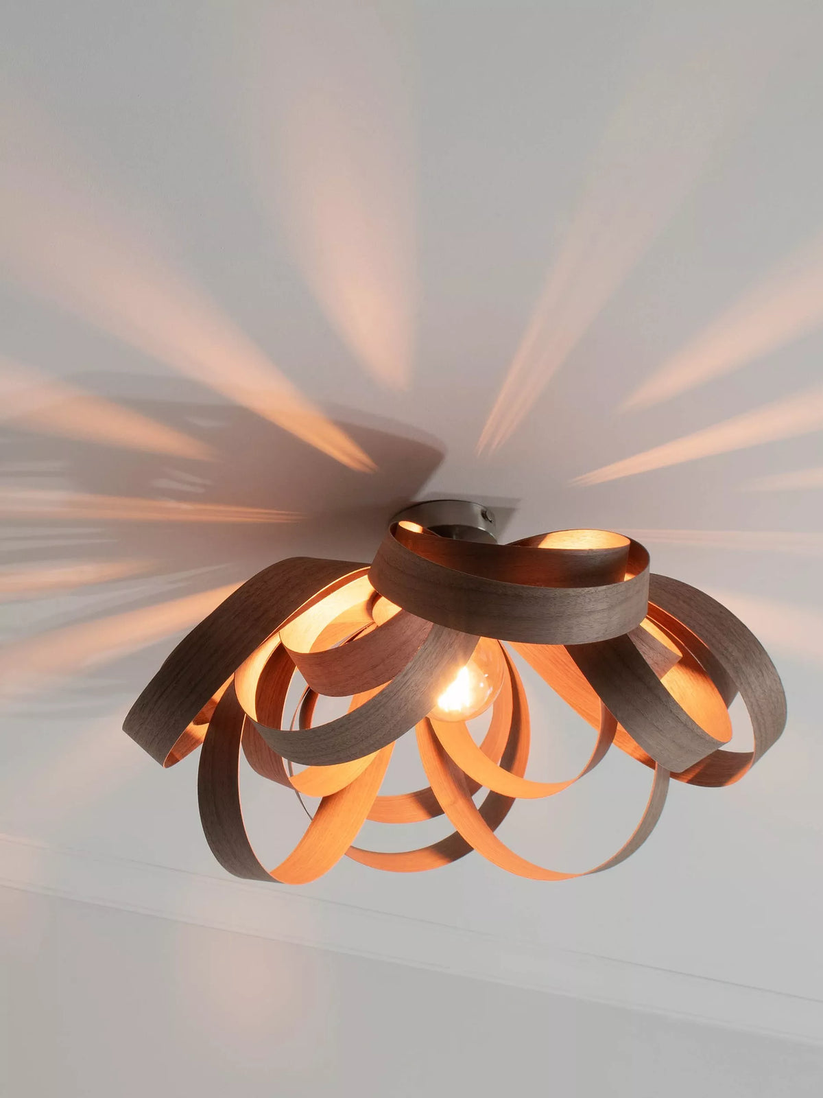 Tom Raffield Skipper semi flush ceiling light 59cm, imported from the UK