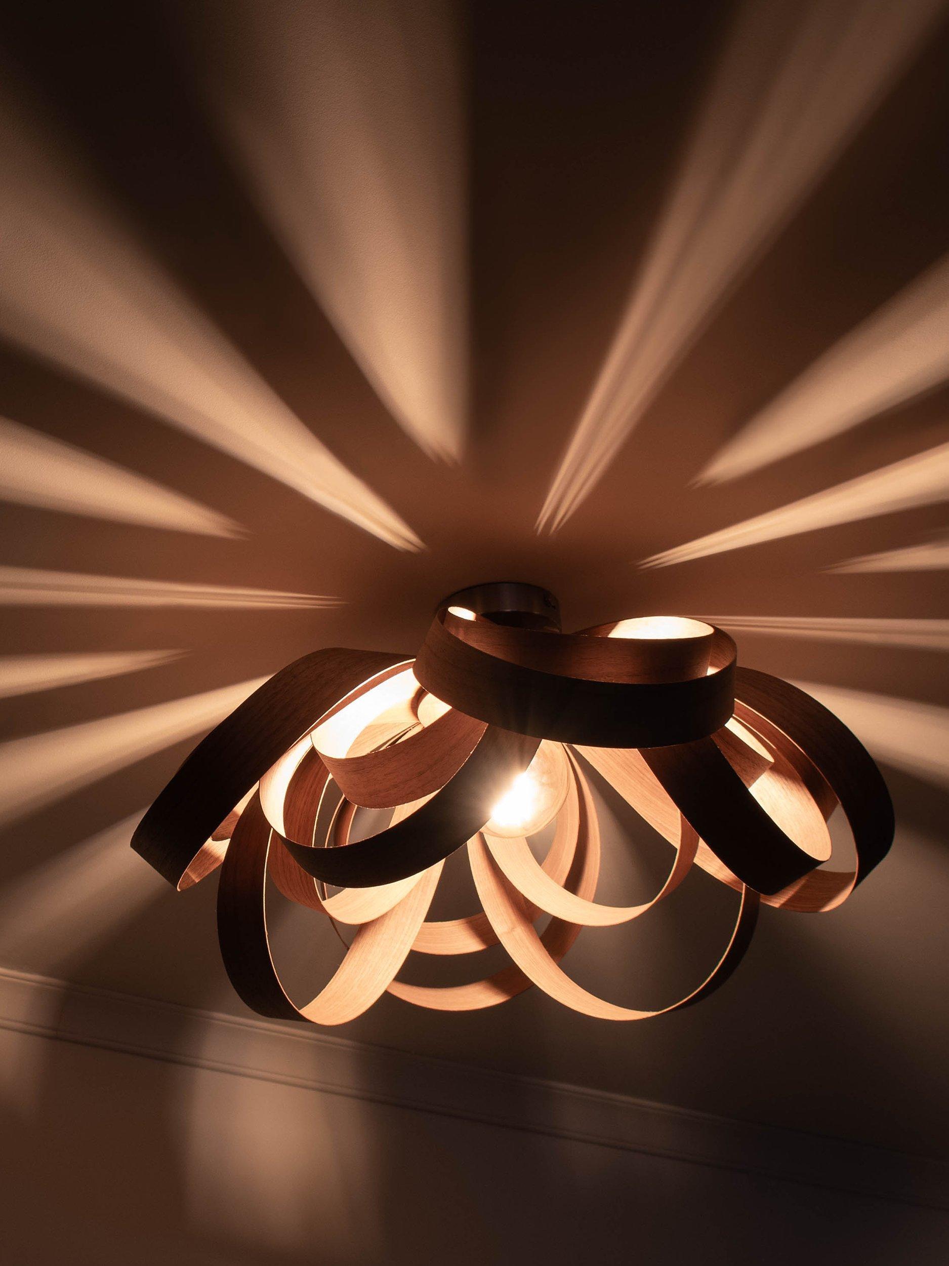 Tom Raffield Skipper semi flush ceiling light 59cm, imported from the UK
