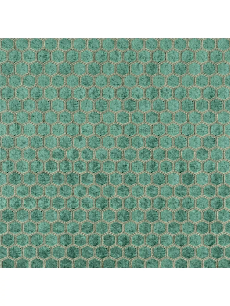 Designers Guild Manipur velvet fabric geometric pattern (British brand)