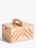 Milward wooden cantilever sewing storage box, UK version