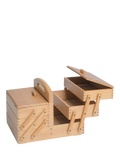 Milward wooden cantilever sewing storage box, UK version