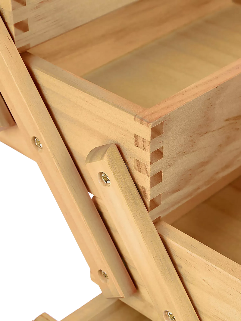 Milward wooden cantilever sewing storage box, UK version