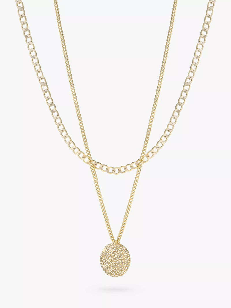 Tutti & Co gold plated double chain layered necklace (British brand)