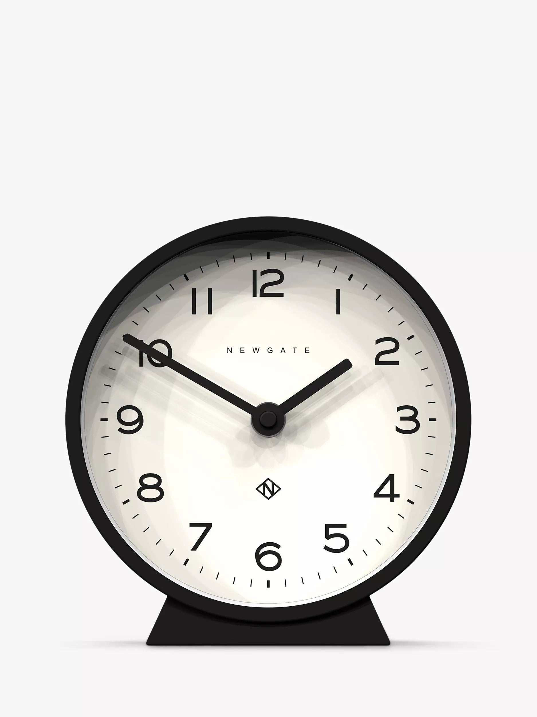 Newgate Clocks Silent Sweep Analogue Mantel Clock, 16cm, Black