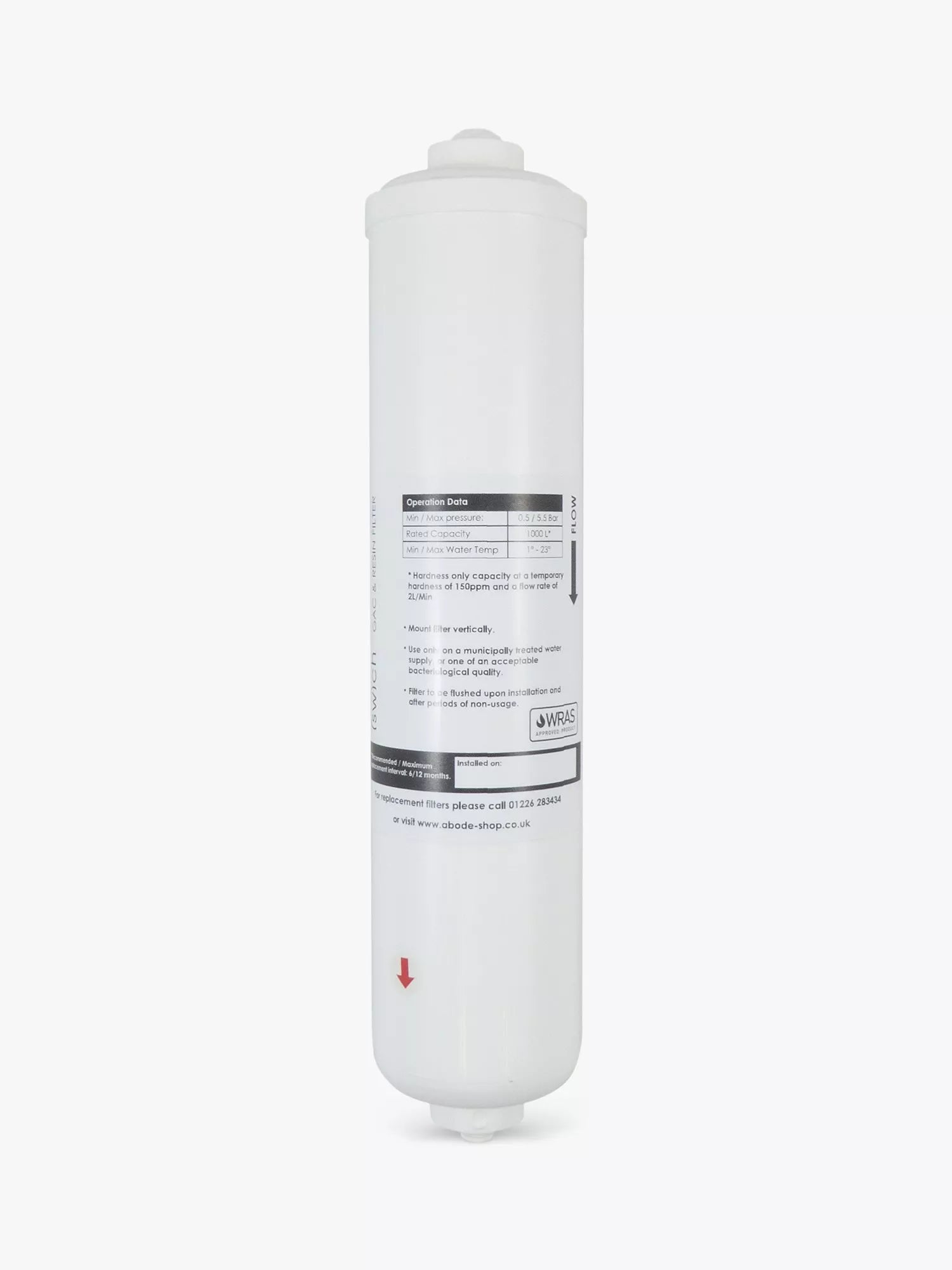 Abode water filter cartridge for hard water, imported from the UK