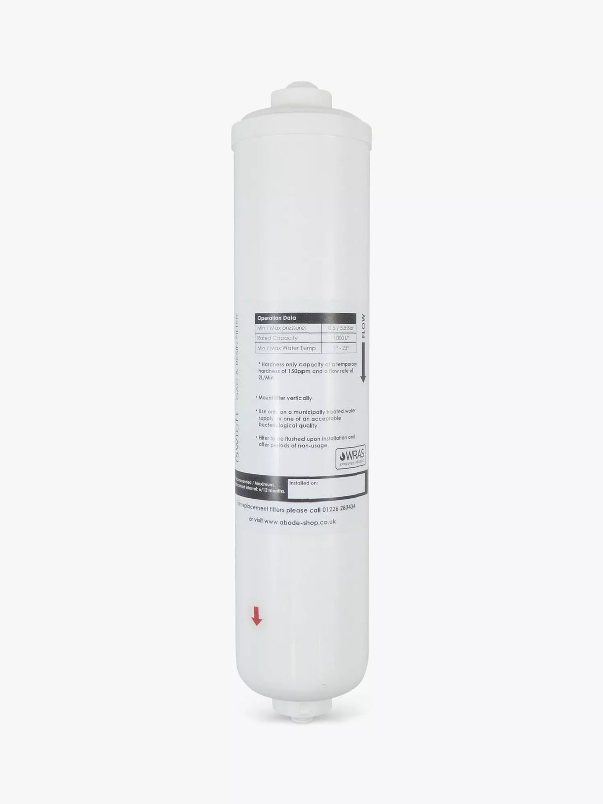 Abode water filter cartridge for hard water, imported from the UK