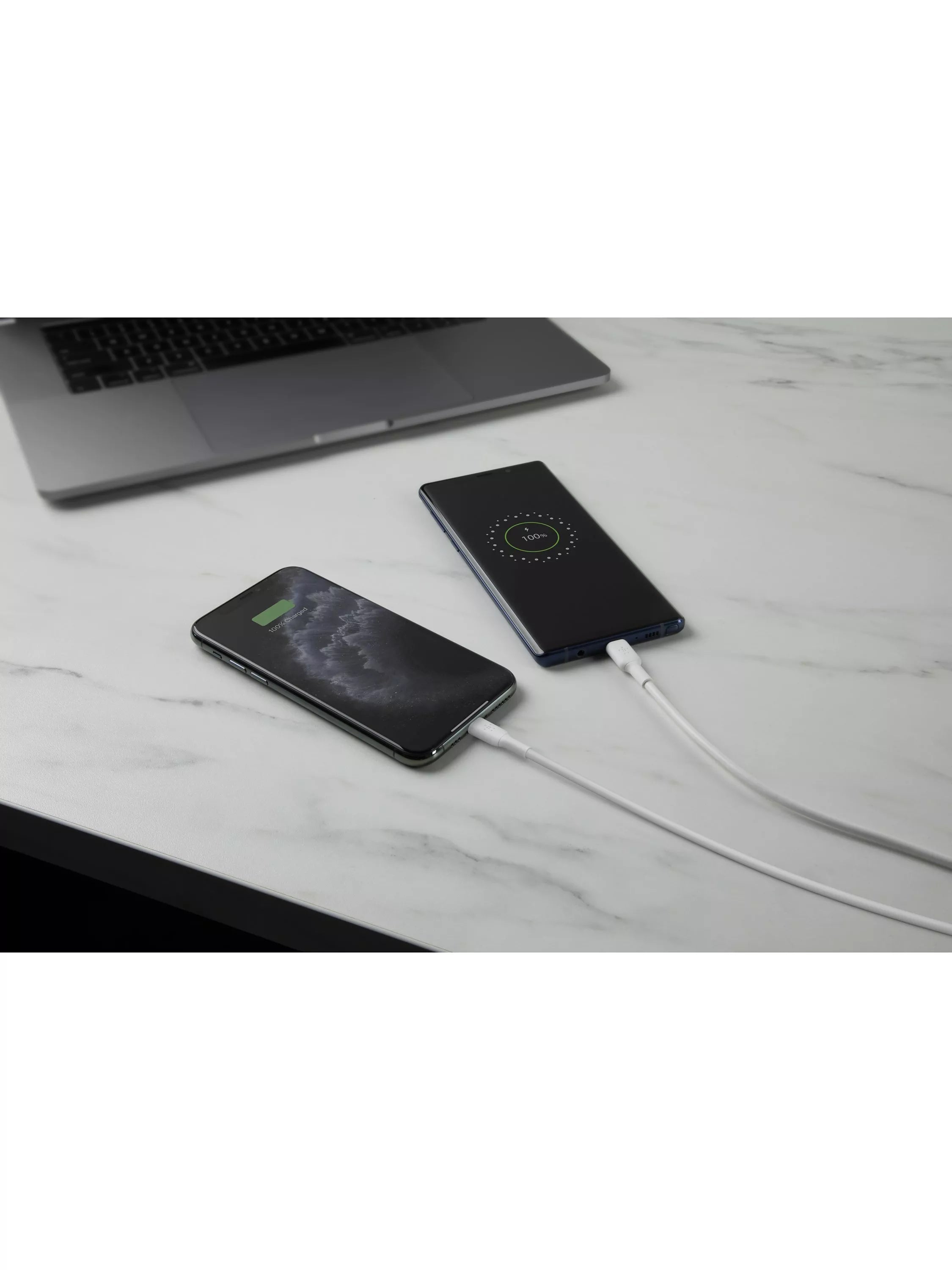 Belkin white dual USB wall charger, imported from the UK