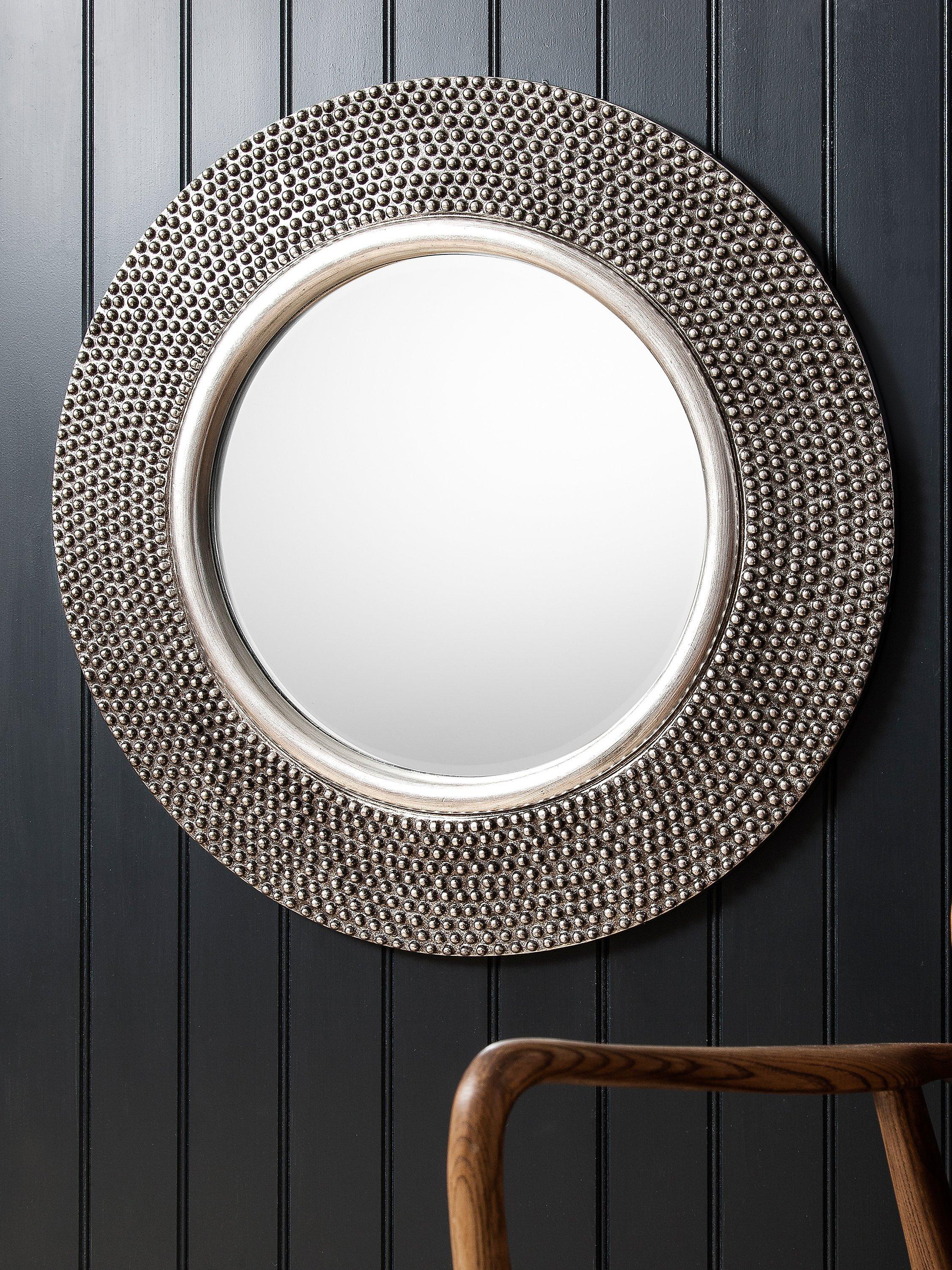 Gallery Direct Whittington round textured mirror 80cm, imported from the UK