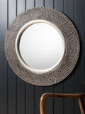 Gallery Direct Whittington round textured mirror 80cm, imported from the UK
