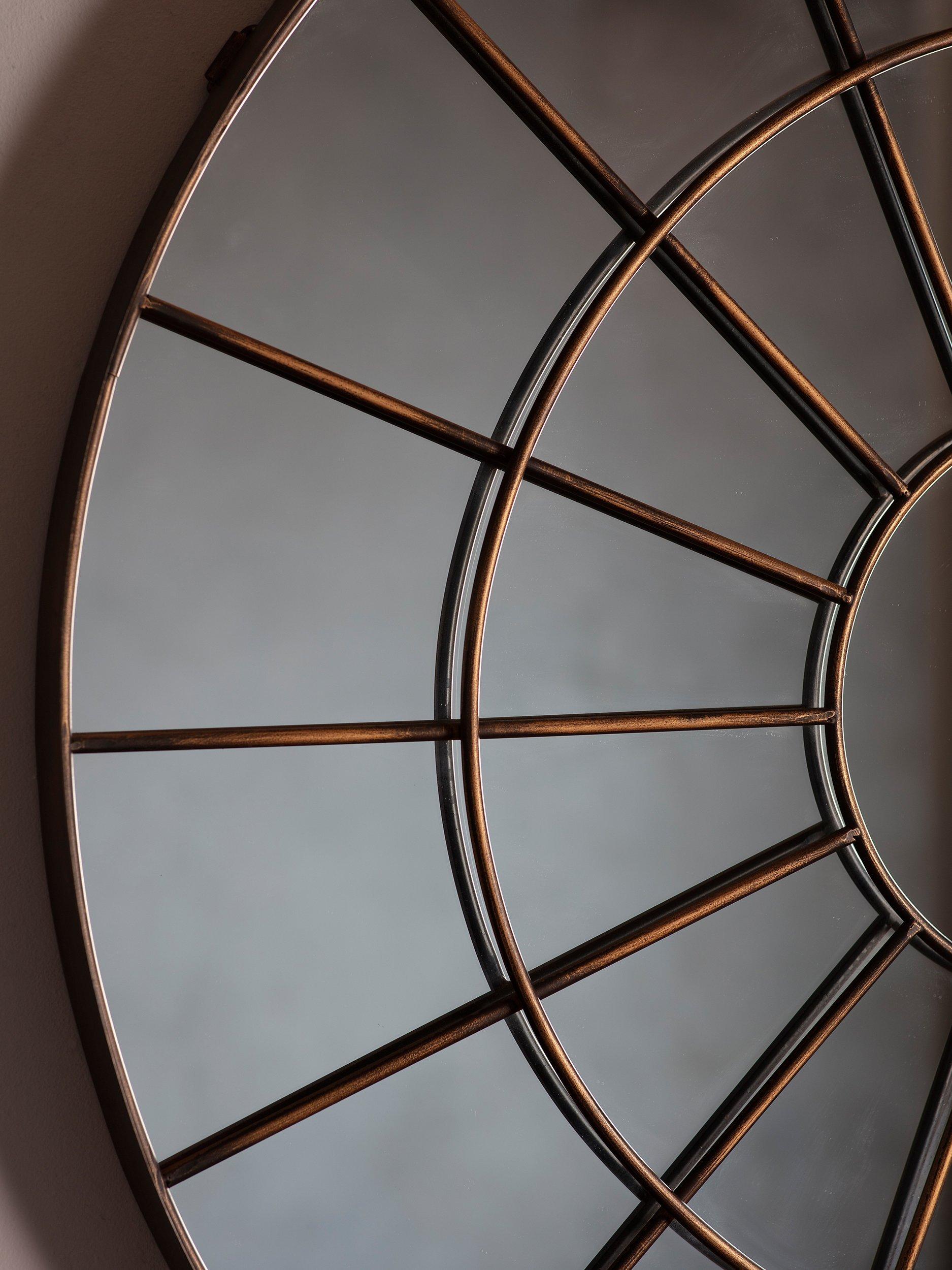 Gallery Direct Battersea round metal mirror 105cm bronze, imported from the UK