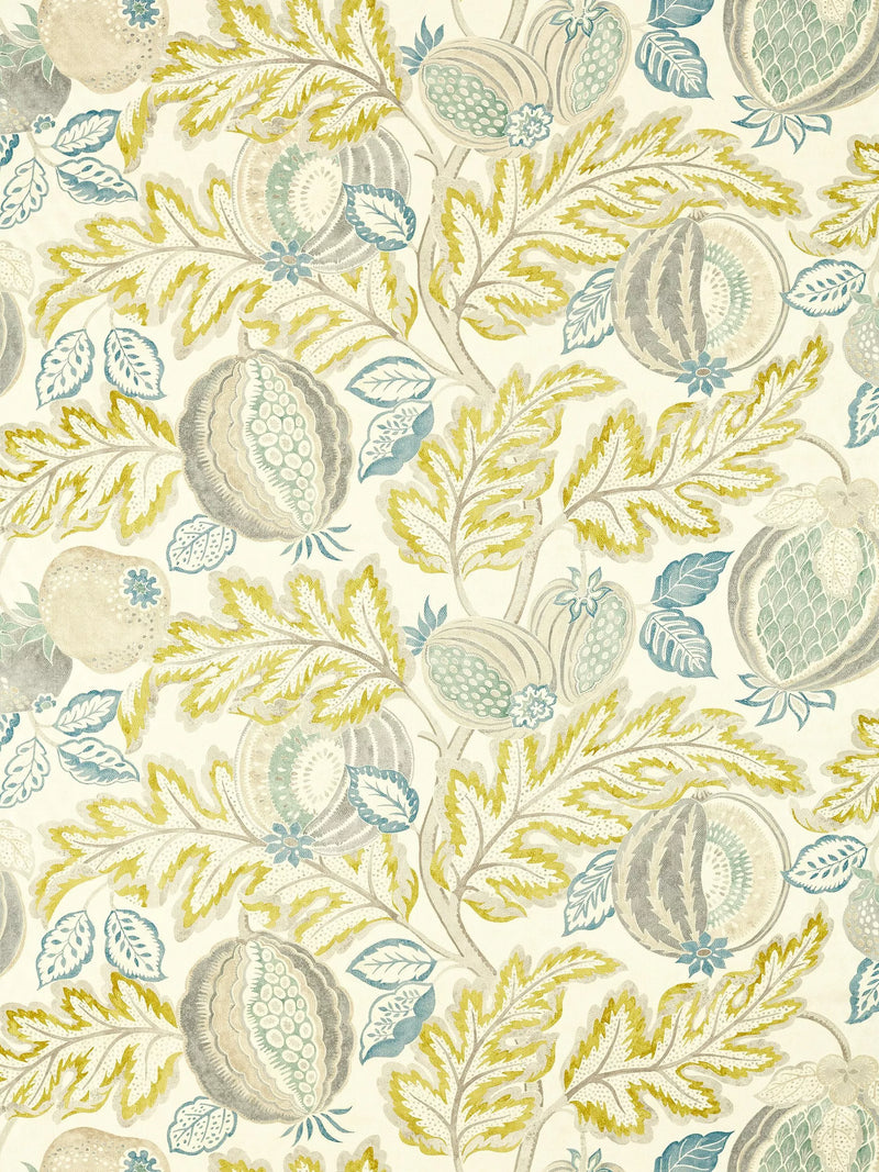 Sanderson Cantaloupe fabric with fruit and leaf pattern - British product