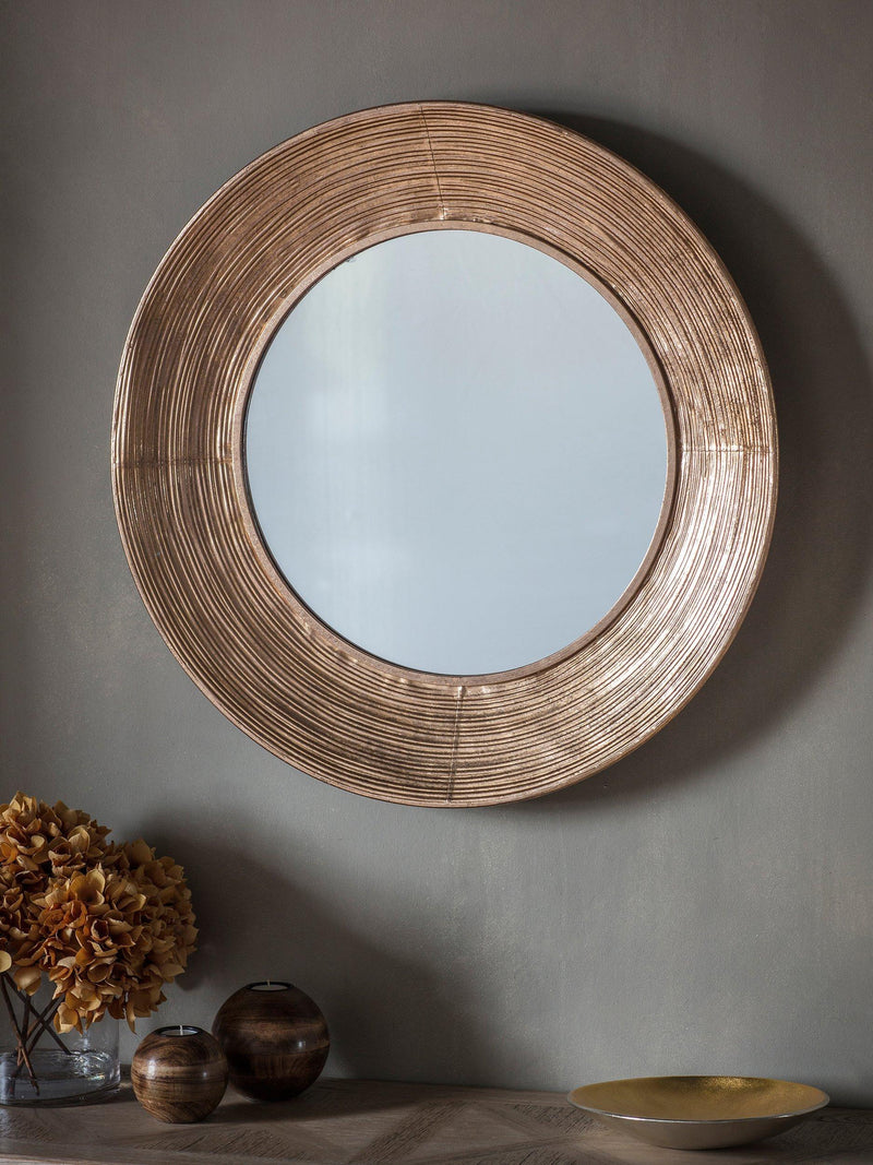 Gallery Direct round mirror gold metal frame 72cm - British product
