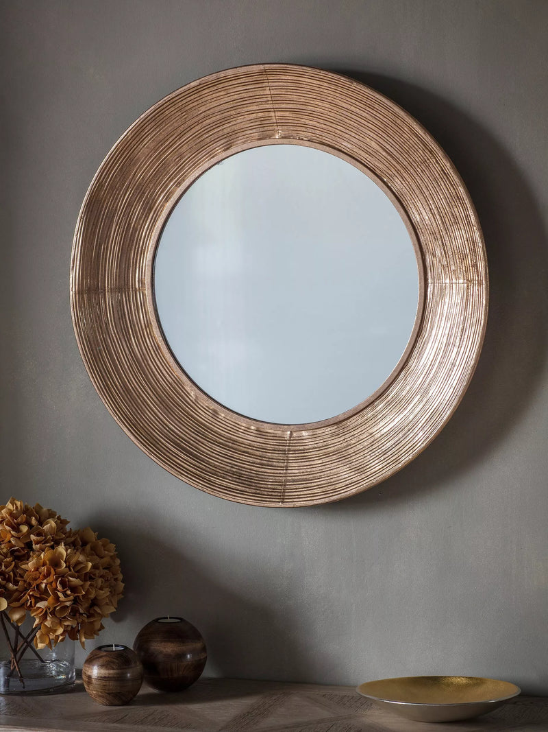 Gallery Direct round mirror gold metal frame 72cm - British product